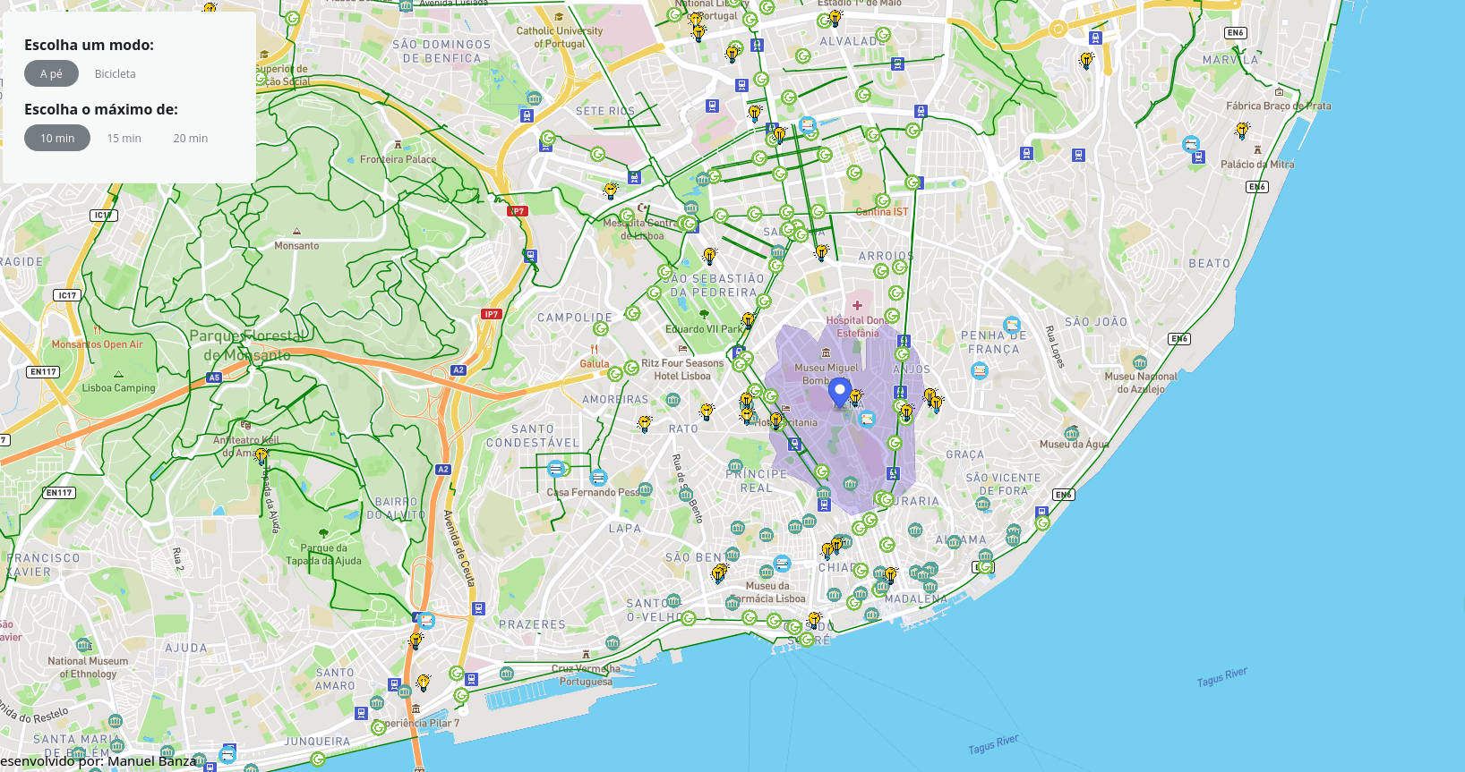 Lisboa como cidade dos 15 minutos - Um mapa interativo